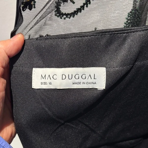 Mac Duggal Black and Pink Floral Maxi Dress - Picture 7 of 9